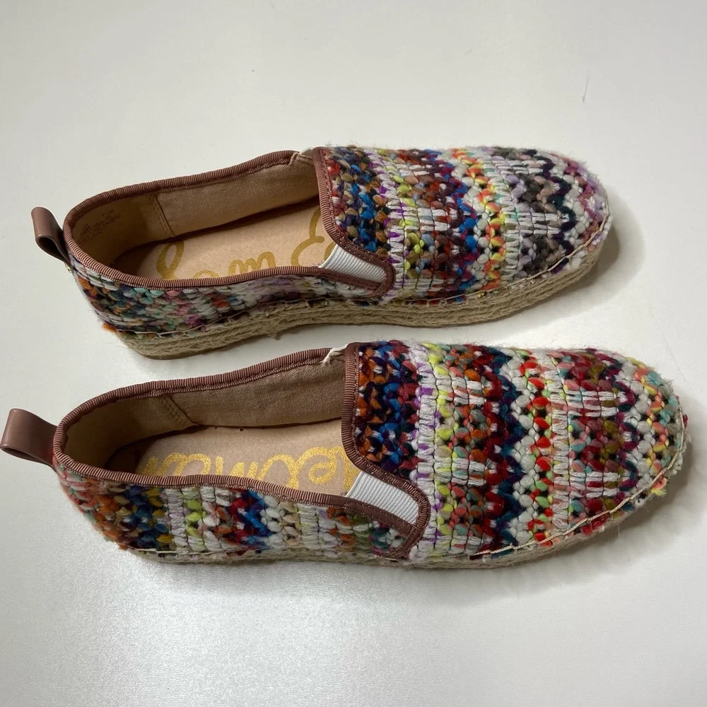 New Sam Edelman Carrin Platform Espadrilles Flats in Bright Multi Sz 10